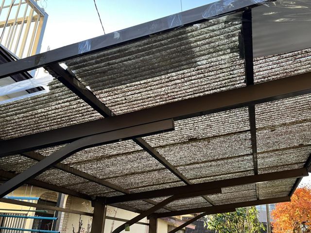 カーポート修理・カーポート屋根材交換工事｜エクステリア工事｜宇都宮市K様邸(2025.11.27)