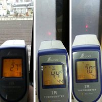 ペアガラス、エコ内窓プラマードU、真空ガラススペーシア、ガラス温度測定2012.12.22